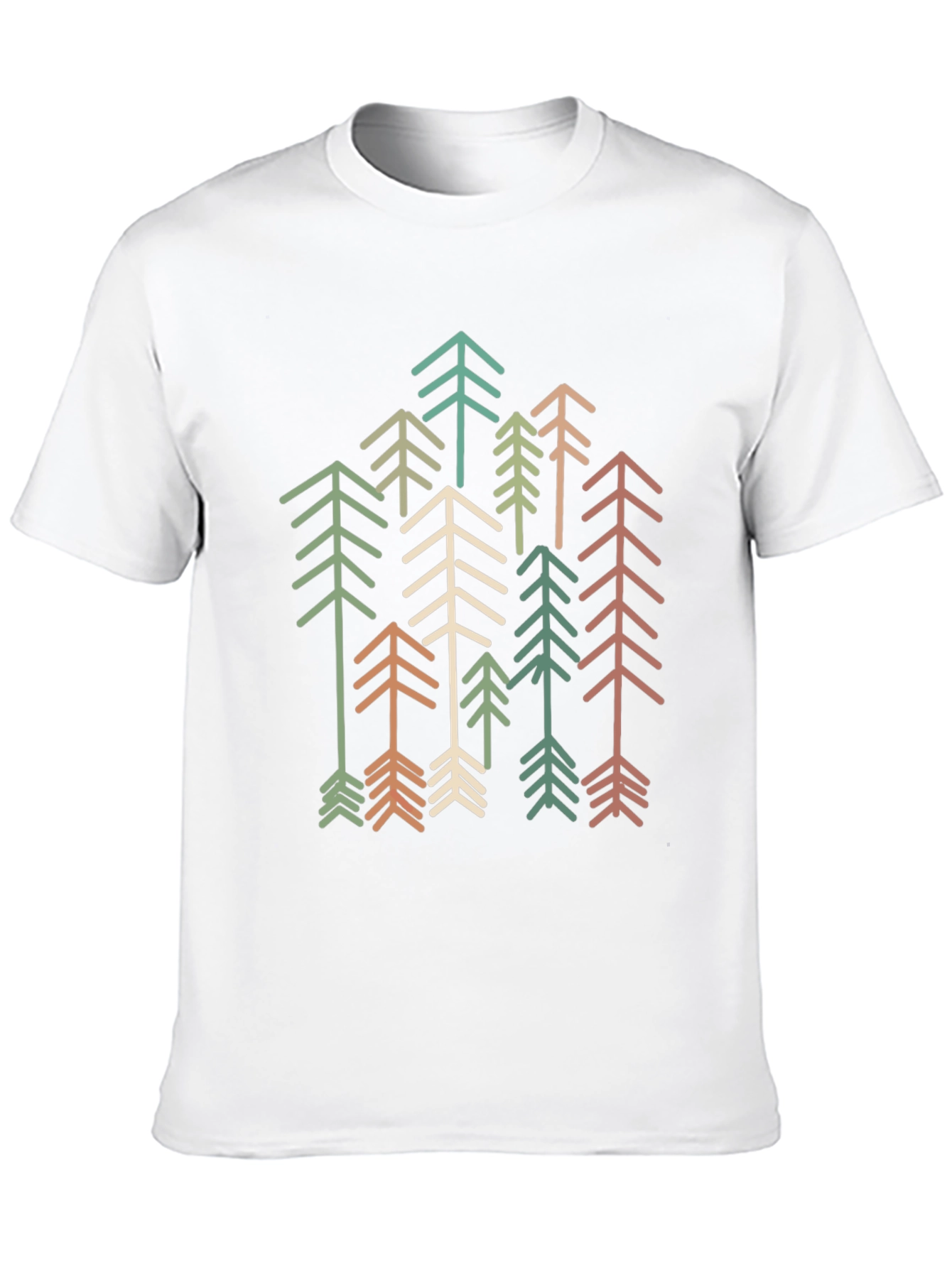 Retro Geometric Tree Graphic Tee - Stylish Comfort