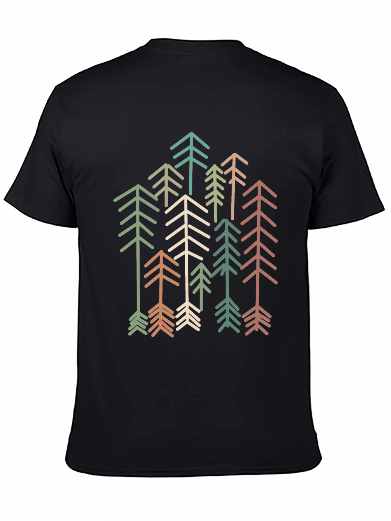 Retro Geometric Tree Graphic Tee - Stylish Comfort