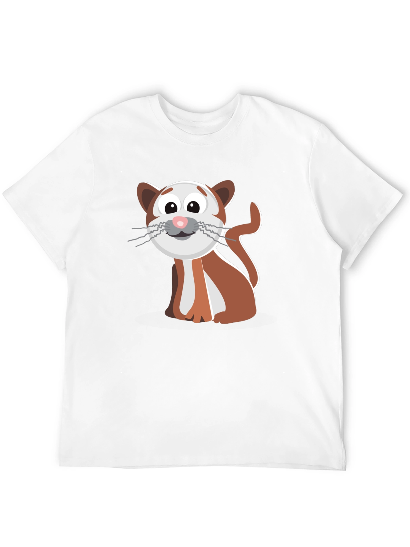 Cute Cartoon Cat Graphic Tee - Black T-Shirt