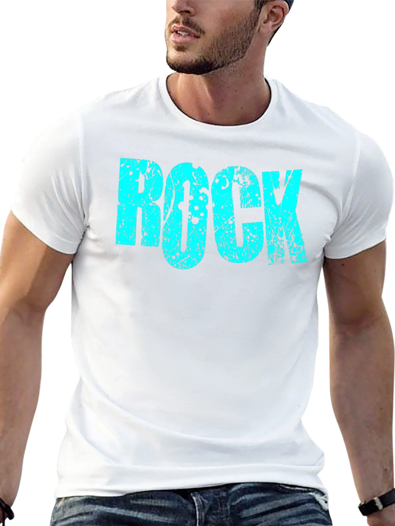 Rock Graphic T-Shirt Black Cotton Tee
