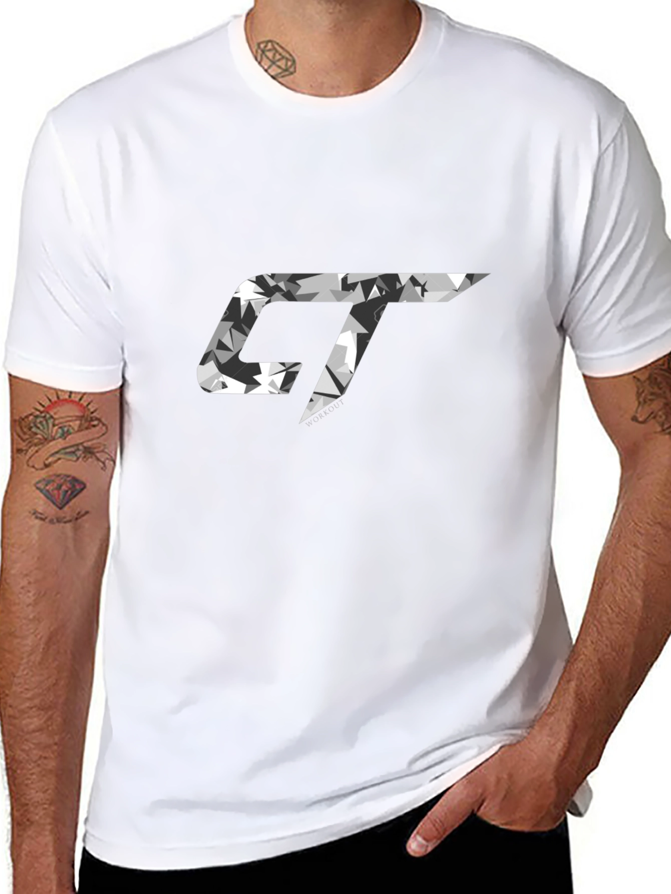 Mens Black GT Camo Logo Graphic T-Shirt