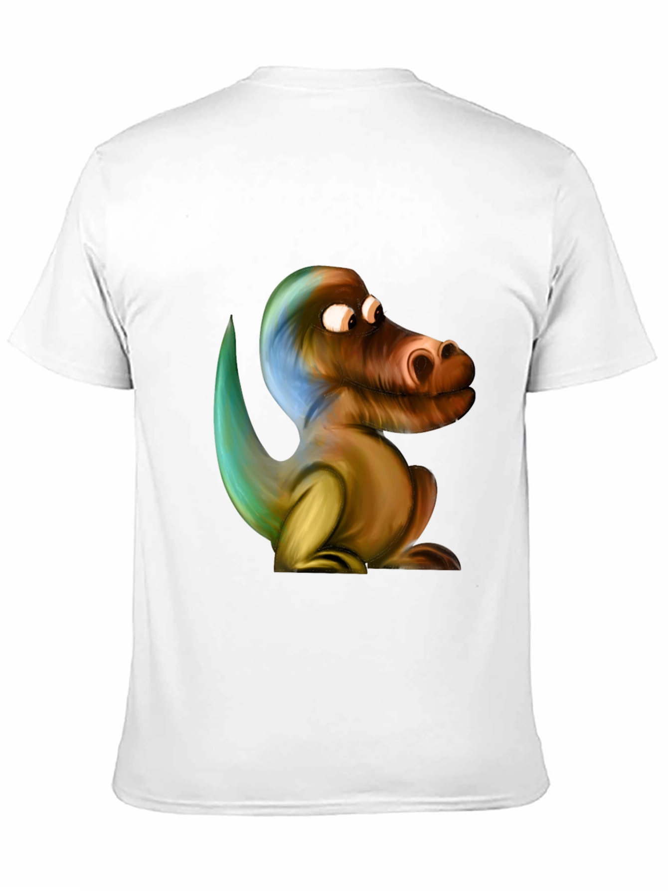 Cartoon Dinosaur Graphic Black T-Shirt
