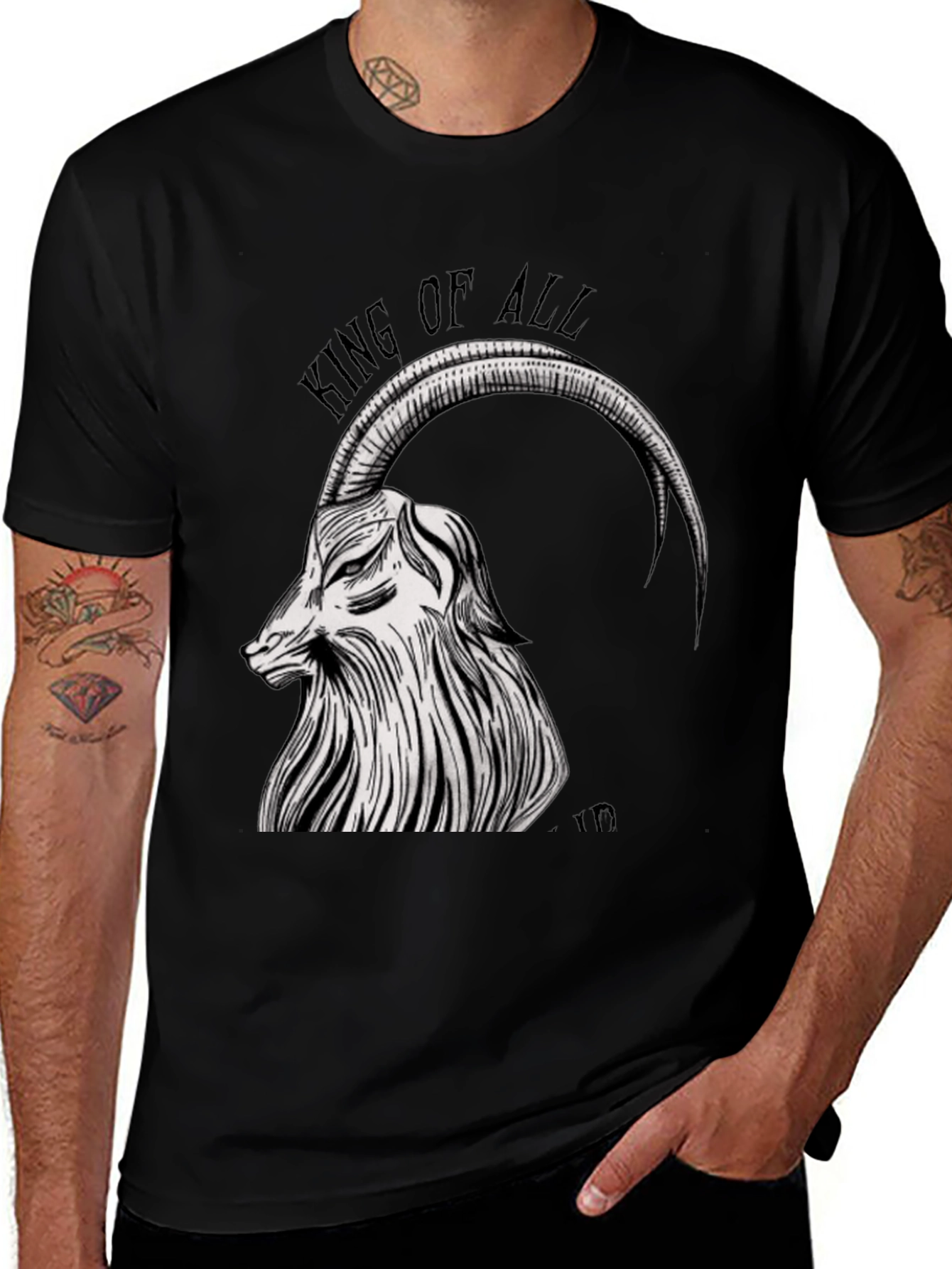King of All Tee - Goat Graphic Black T-Shirt