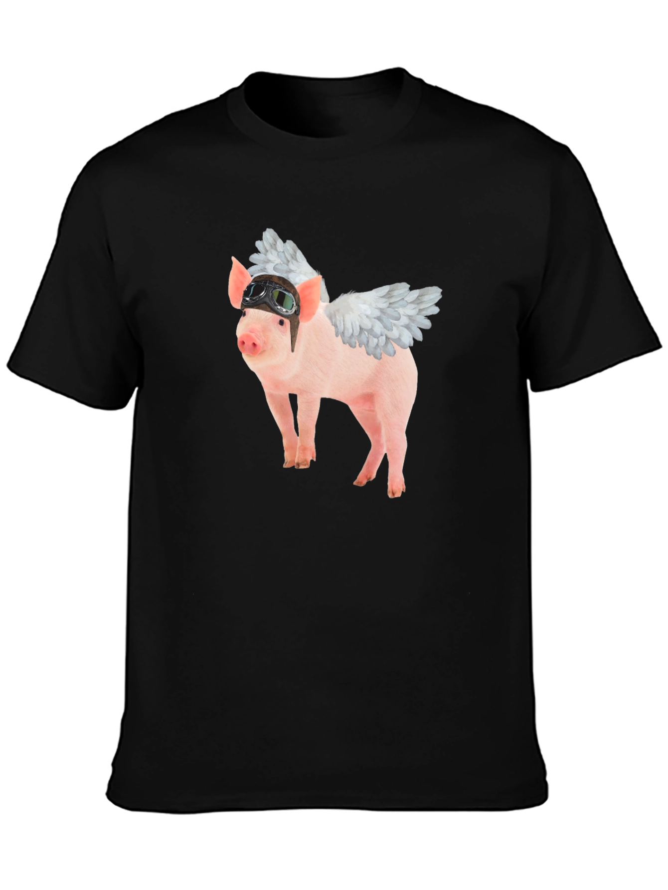 Flying Pig Aviator Black T-Shirt