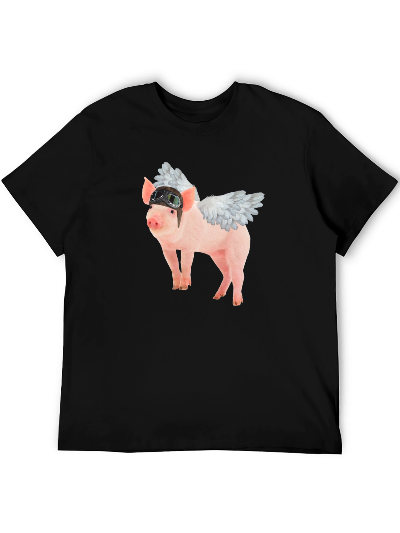 Flying Pig Aviator Black T-Shirt