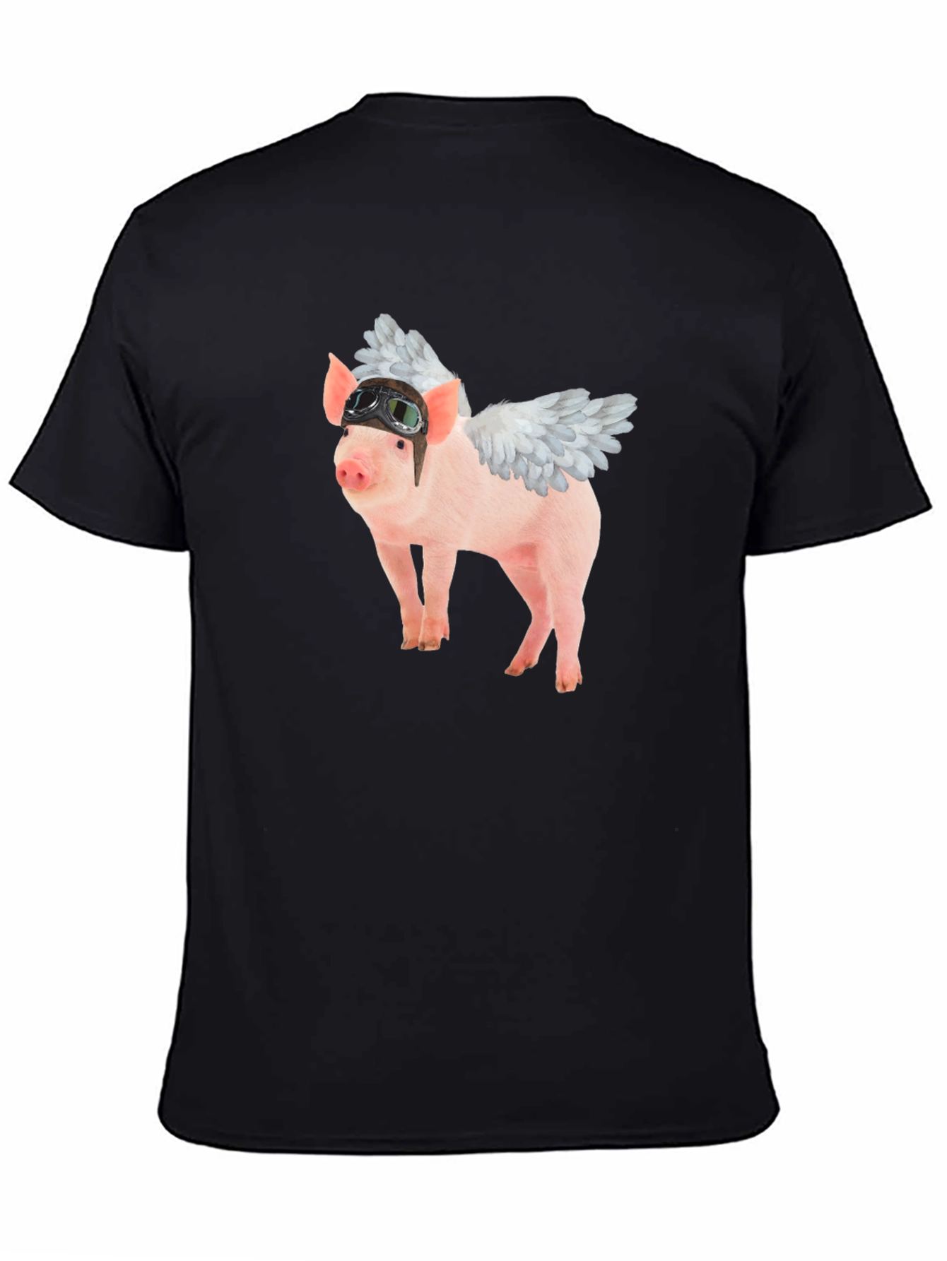 Flying Pig Aviator Black T-Shirt