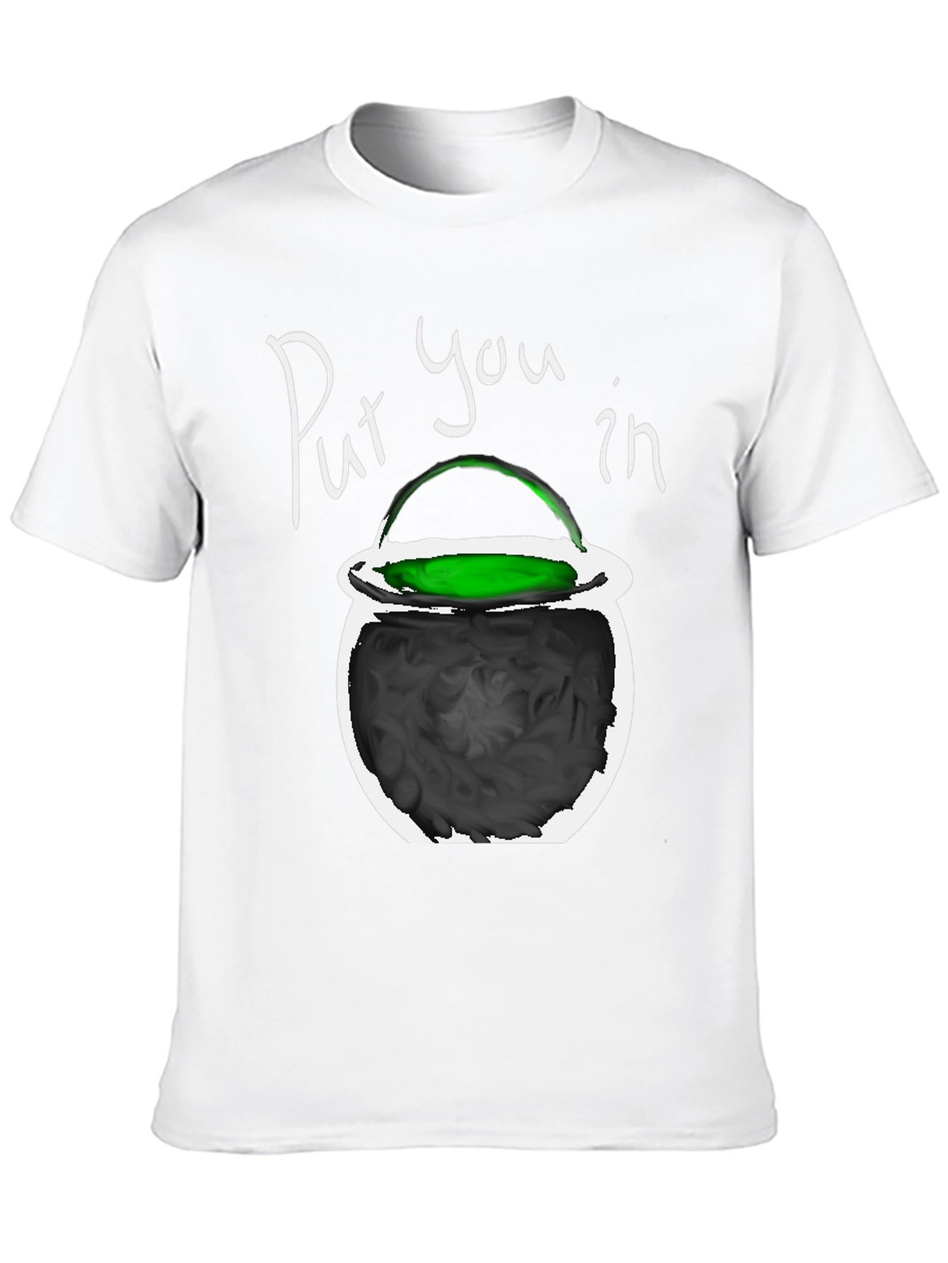 Halloween Cauldron Graphic Tee - Spooky Season Shirt