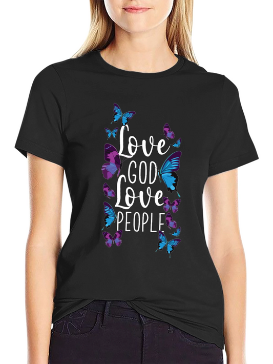Love God Love People Butterfly Graphic Tee