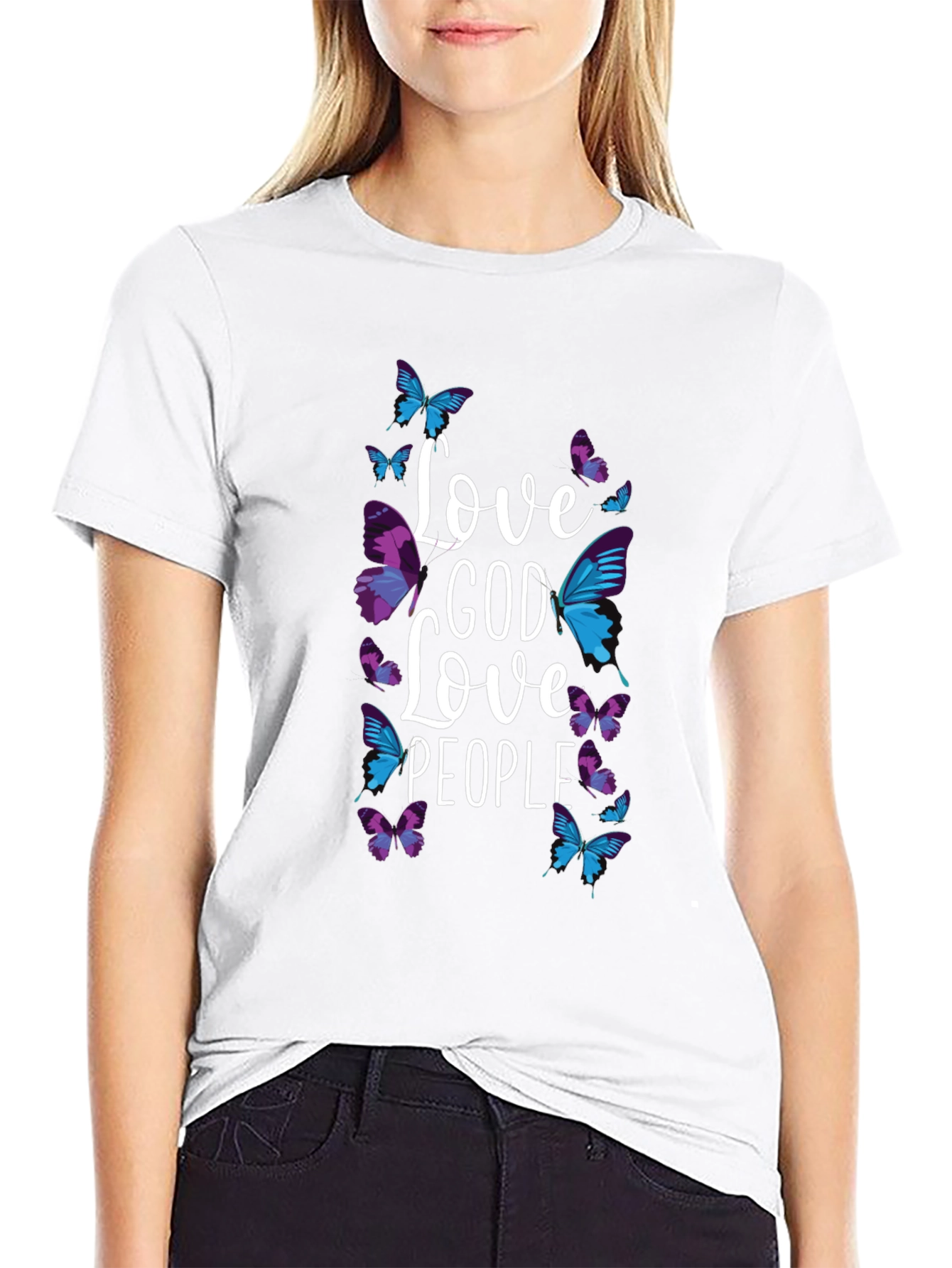 Love God Love People Butterfly Graphic Tee