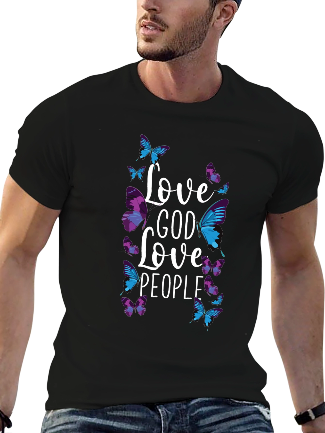 Love God Love People Butterfly Graphic Tee