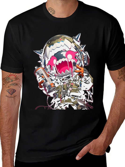 Monster Astronaut Graphic Black T-Shirt