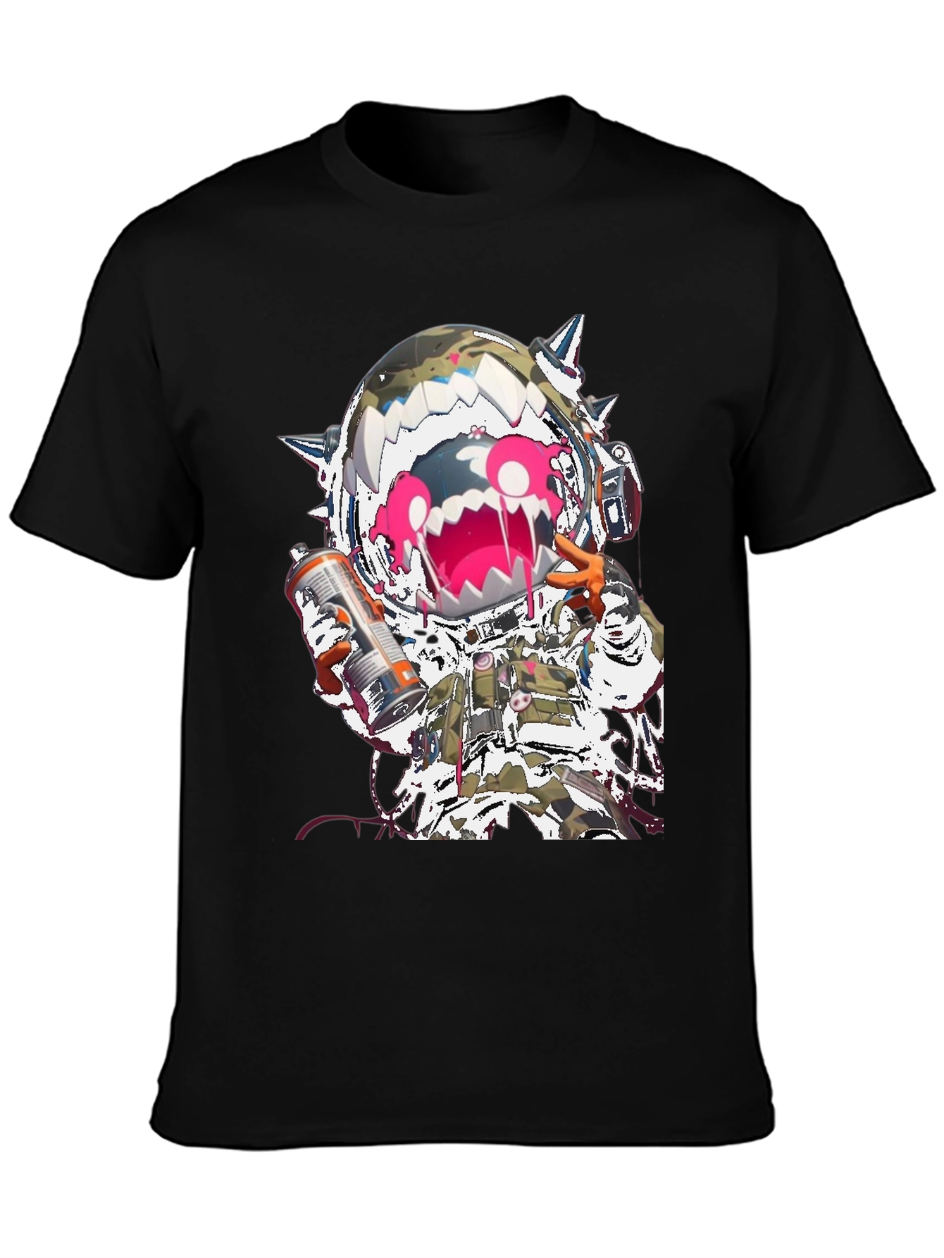 Monster Astronaut Graphic Black T-Shirt