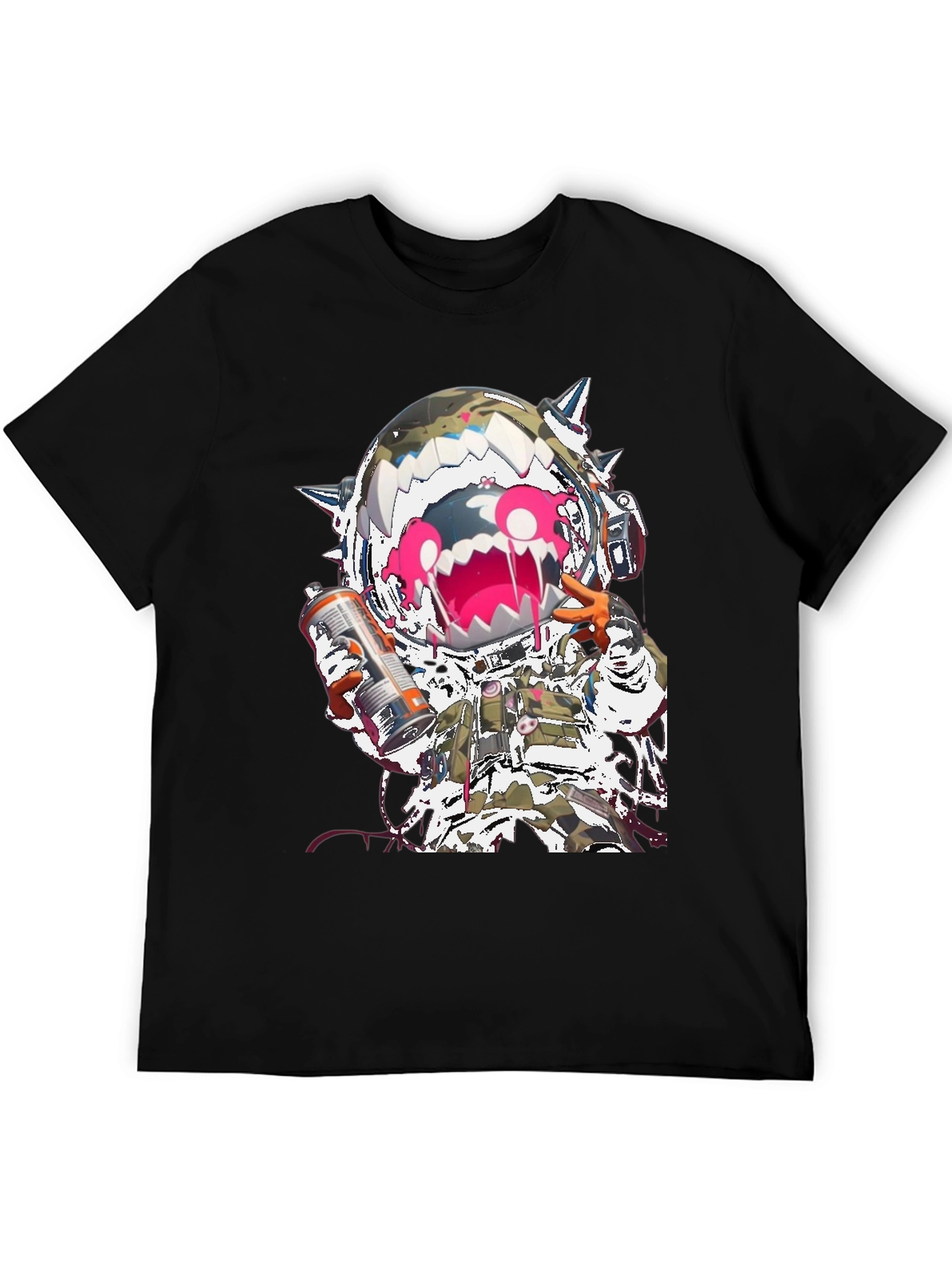 Monster Astronaut Graphic Black T-Shirt