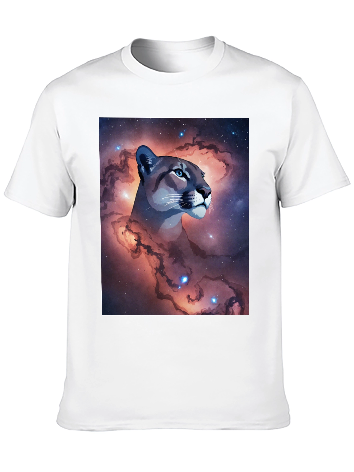 Cosmic Cougar Graphic Tee - Stylish Black T-Shirt