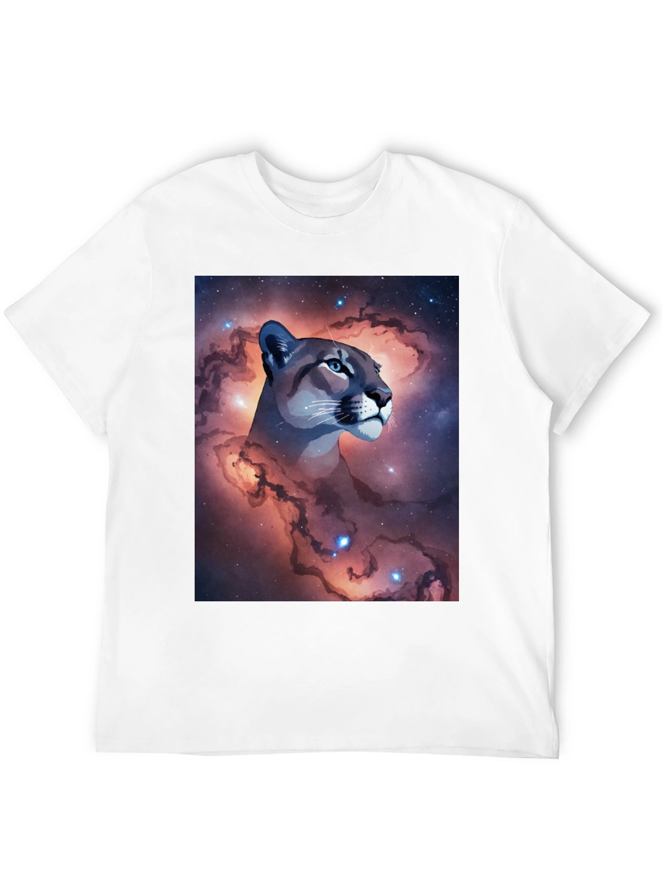 Cosmic Cougar Graphic Tee - Stylish Black T-Shirt