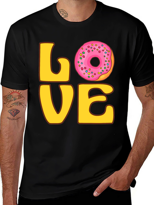 Love Donut Graphic T-Shirt - Casual Wear