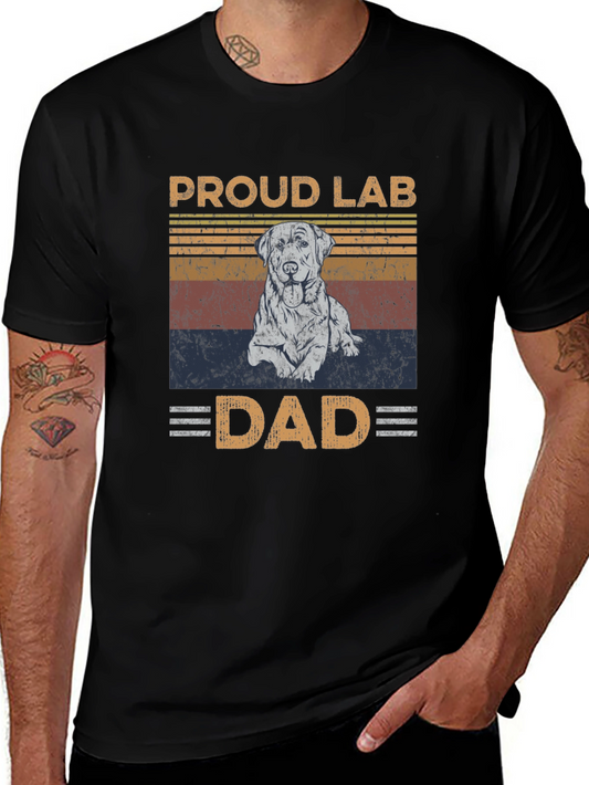Proud Lab Dad T-Shirt - Vintage Style