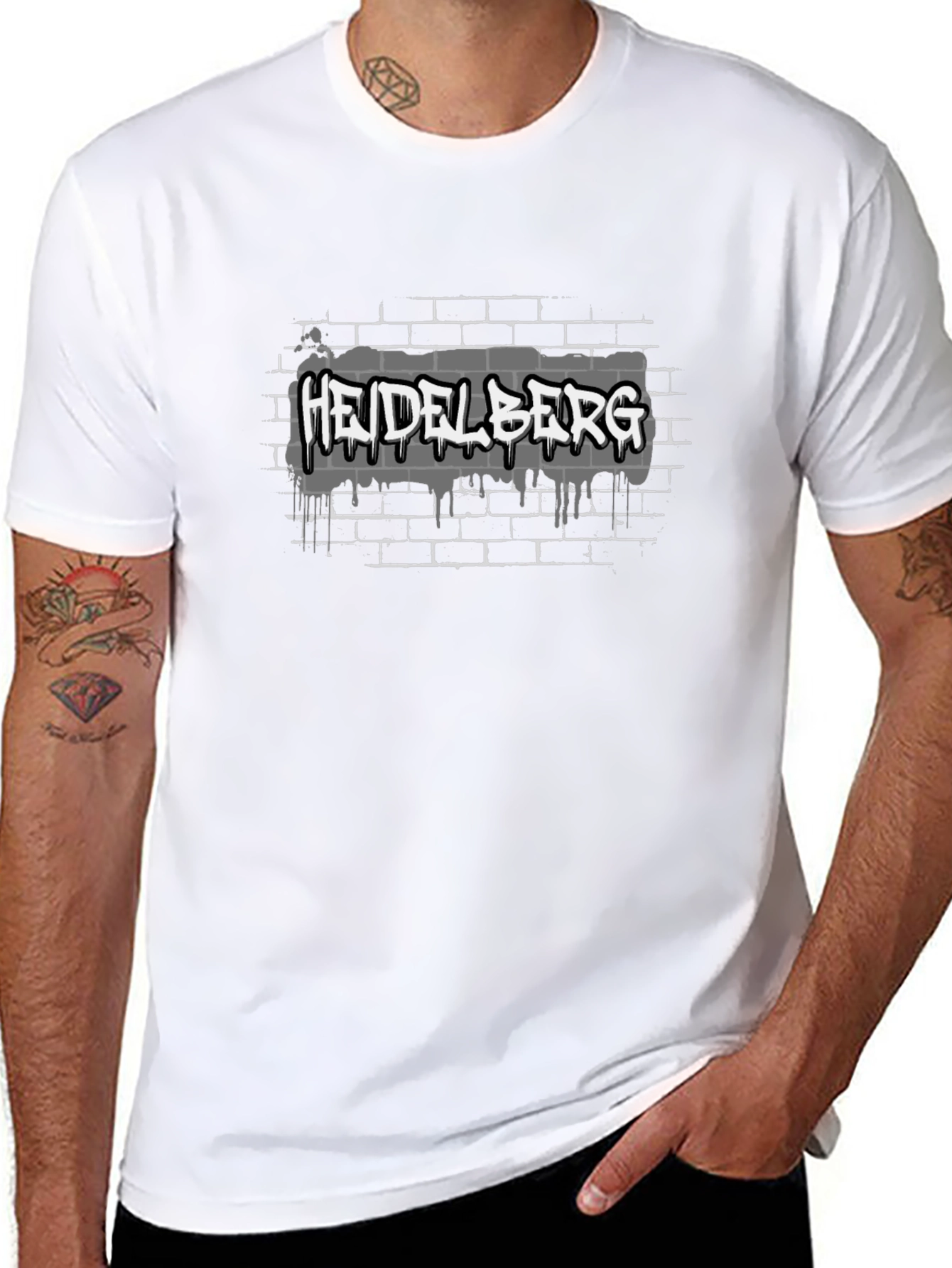 Heidelberg Graffiti Style Black T-Shirt