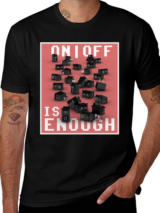 On/Off Switch T-Shirt - Black Graphic Tee