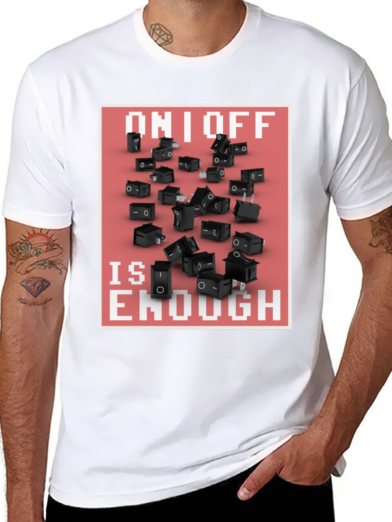 On/Off Switch T-Shirt - Black Graphic Tee