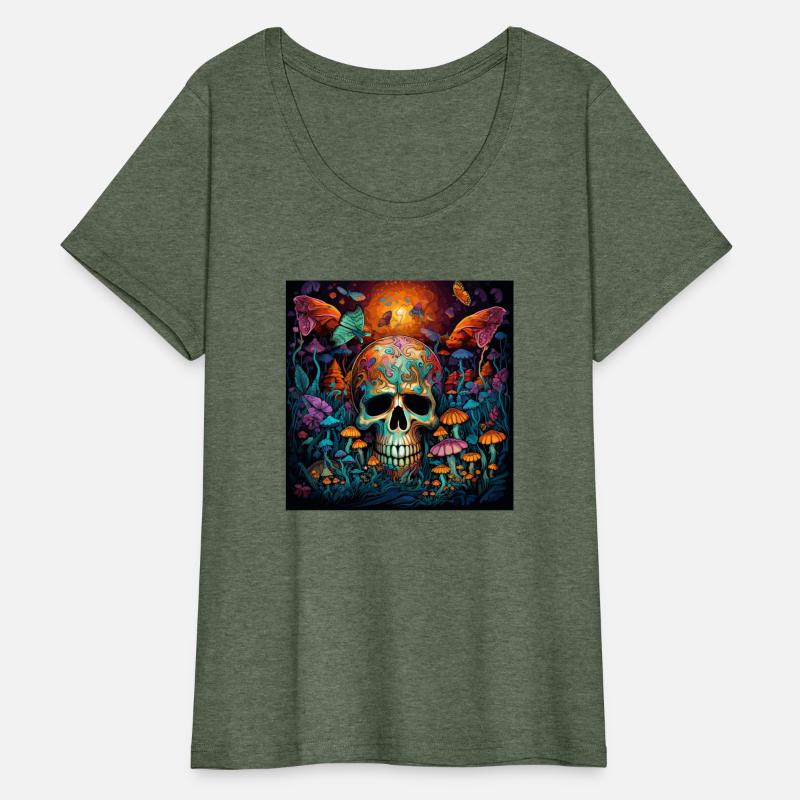 Skull Butterfly Garden Magic Mushroom Psychedelics