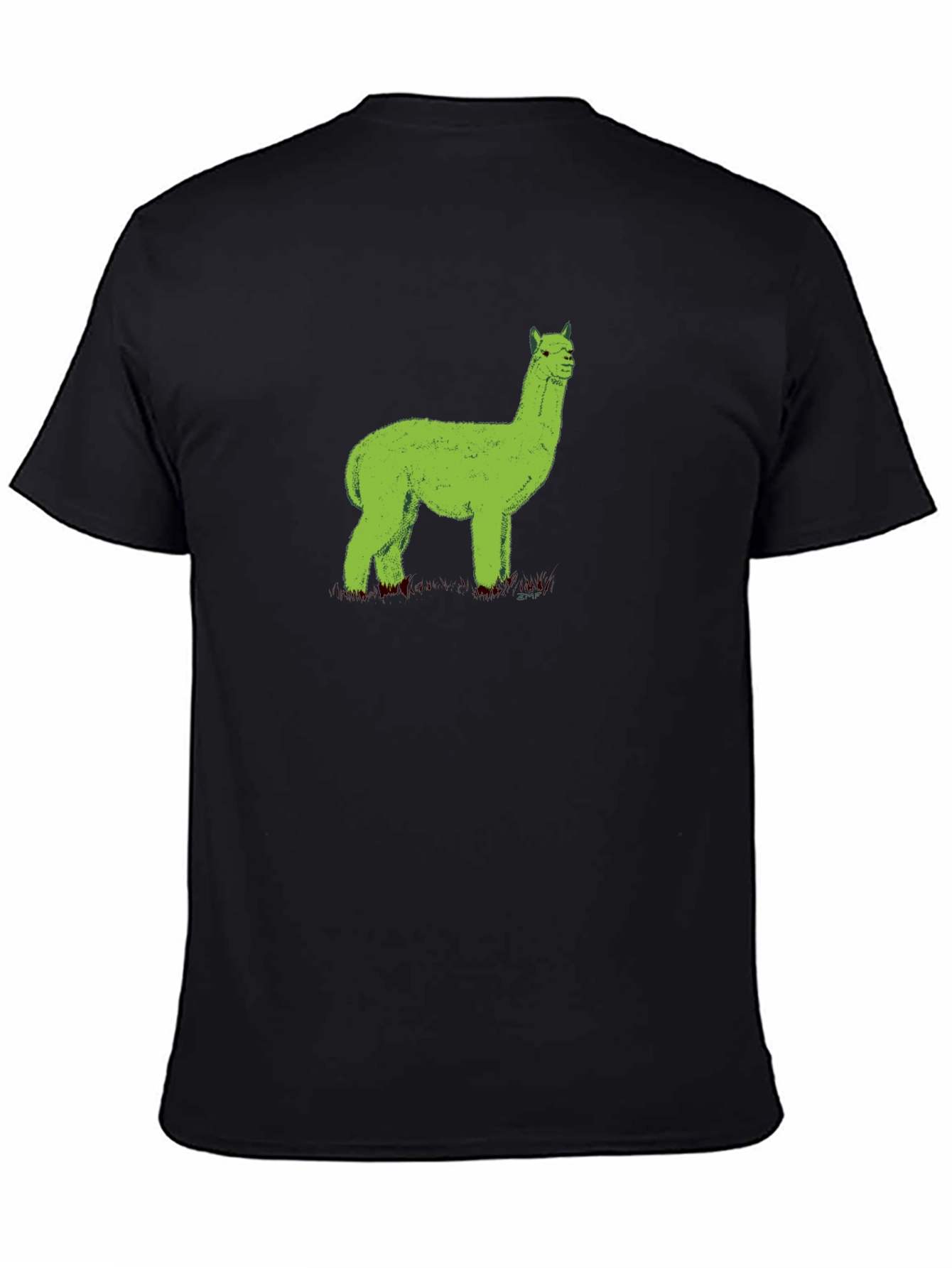 Green Alpaca Graphic Tee - Black Unisex Shirt