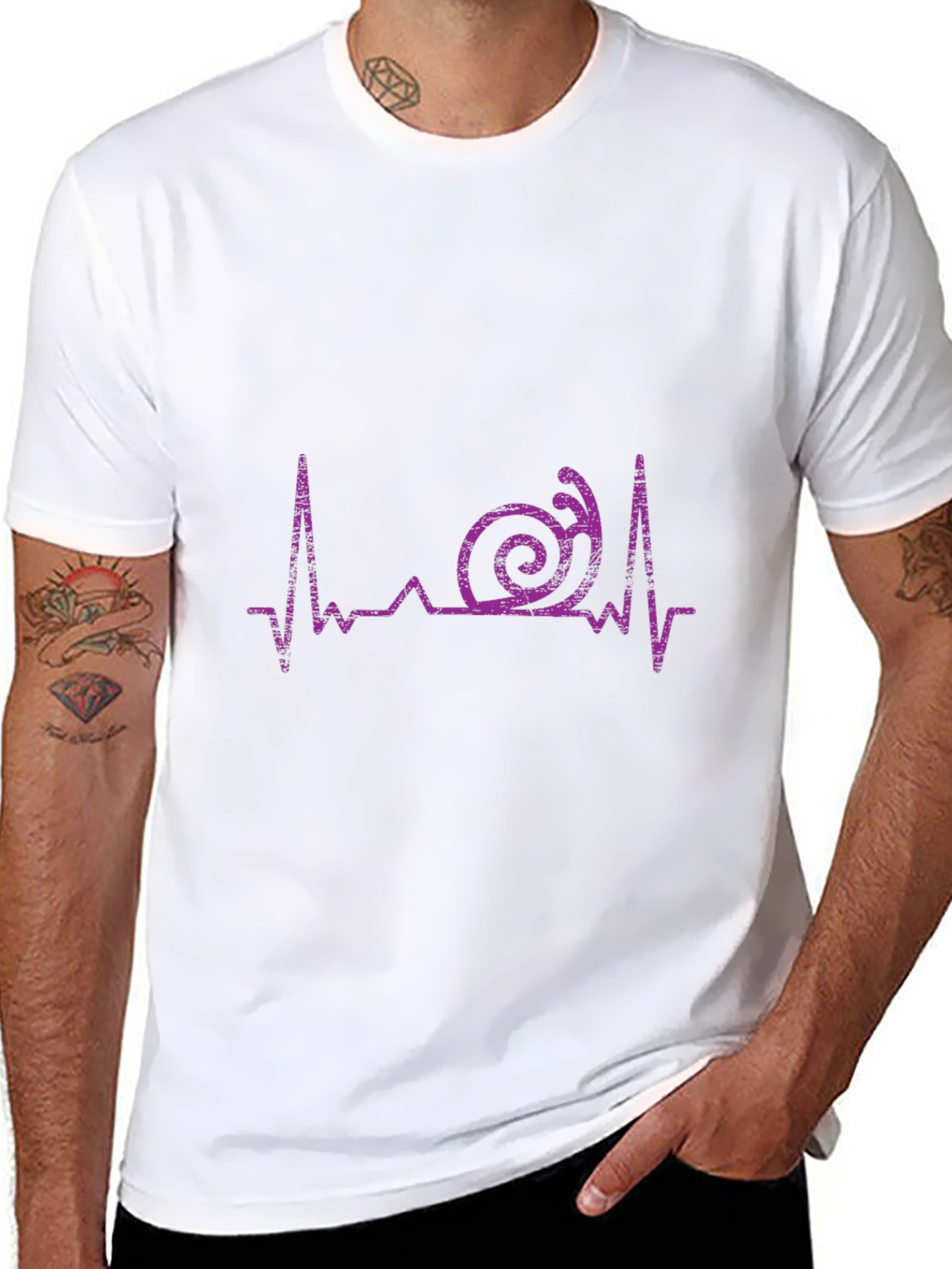 Snail Heartbeat Graphic Tee - Unique Design