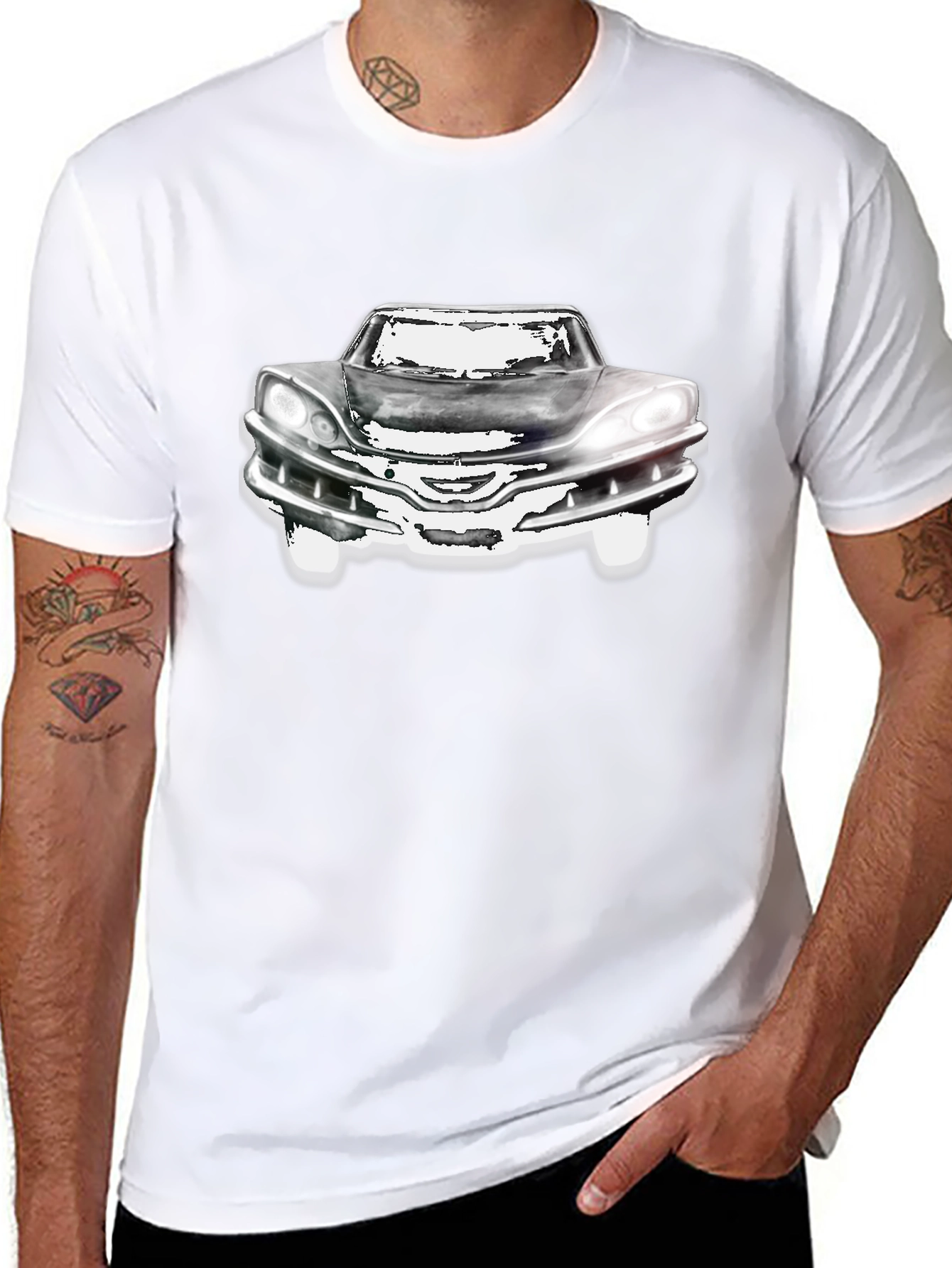 Classic Car Graphic T-Shirt - Black