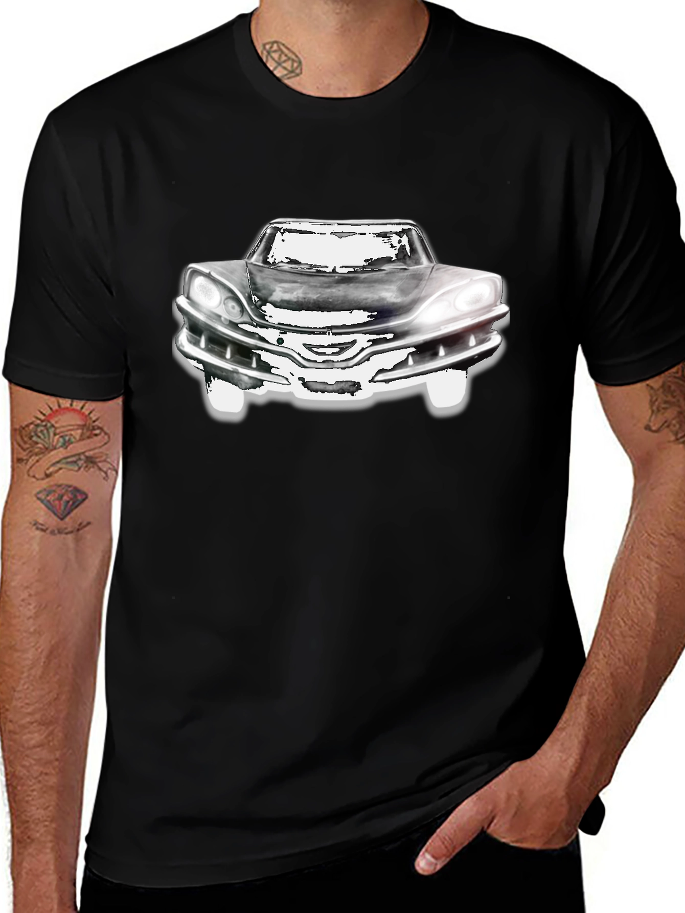 Classic Car Graphic T-Shirt - Black