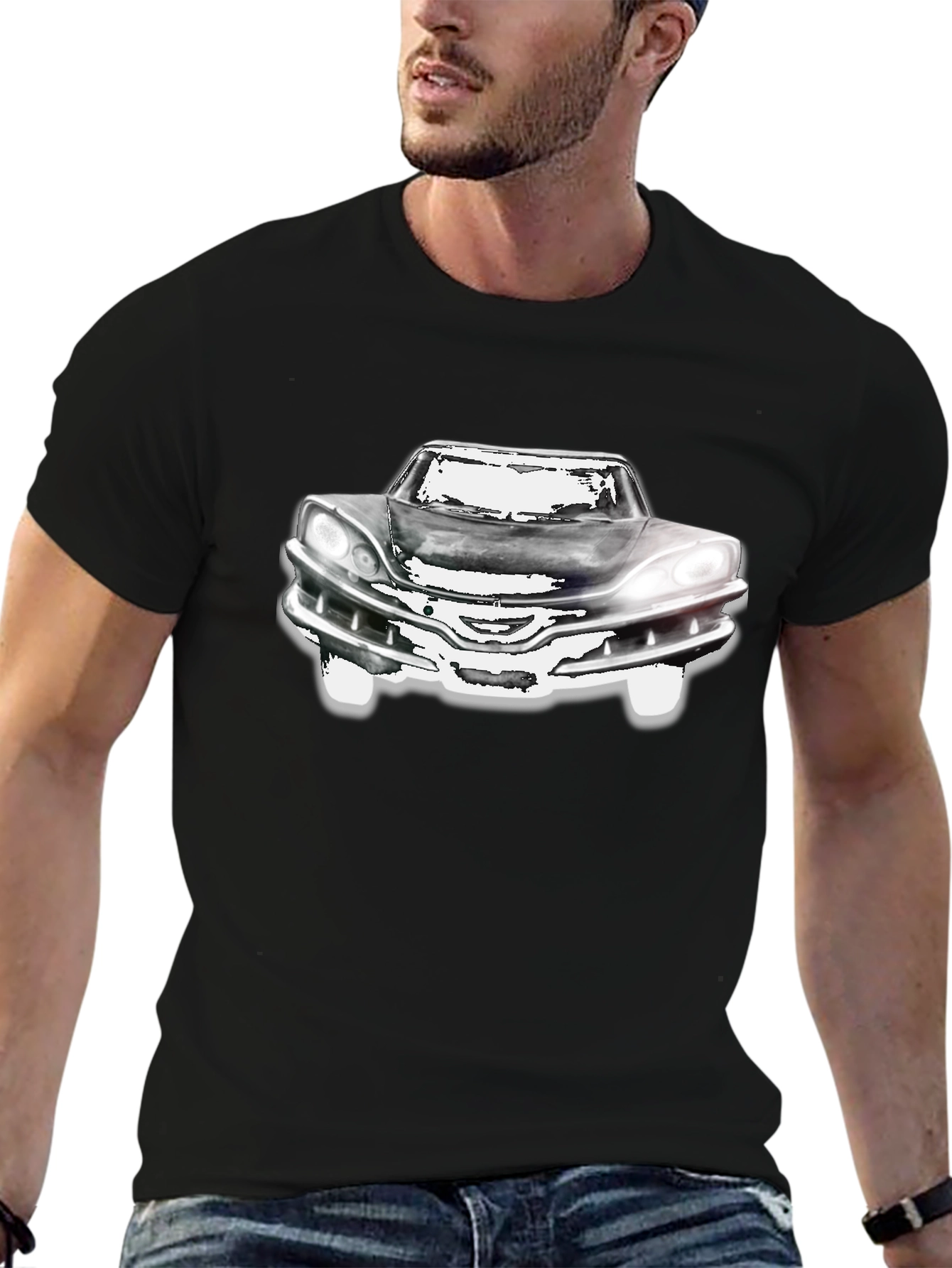 Classic Car Graphic T-Shirt - Black