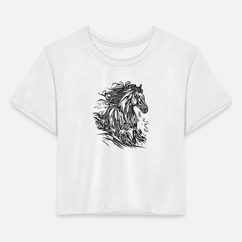 Stallion With Elegant Mane Blowing In The Wind