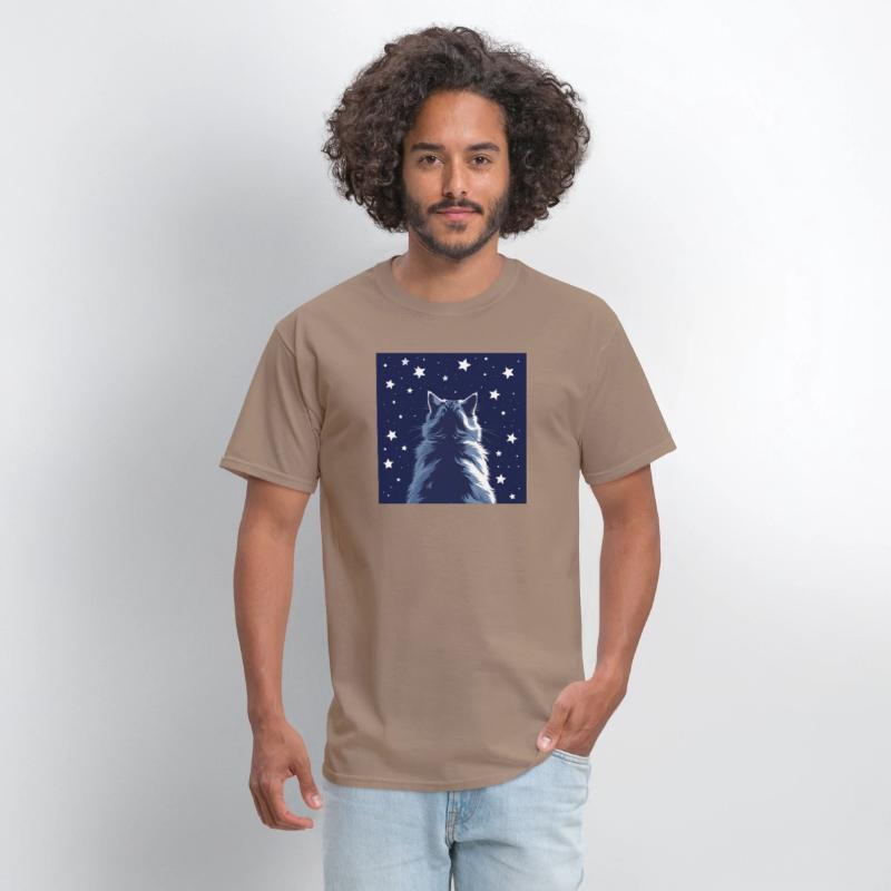 Star Gazer Cat Illustration