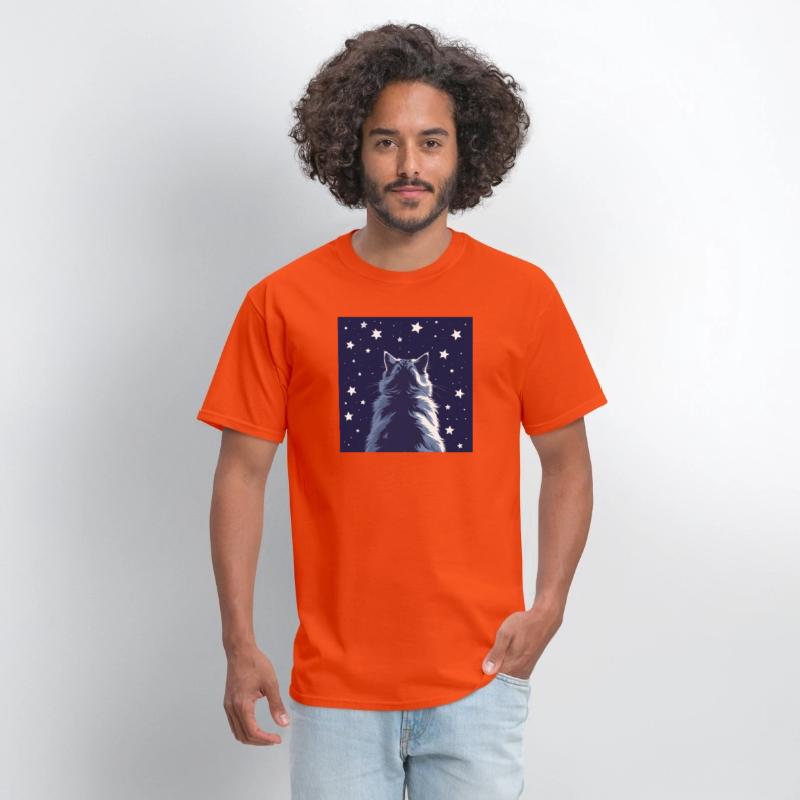 Star Gazer Cat Illustration