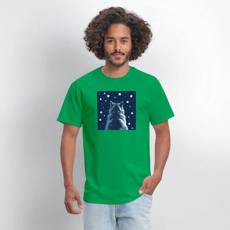 Star Gazer Cat Illustration