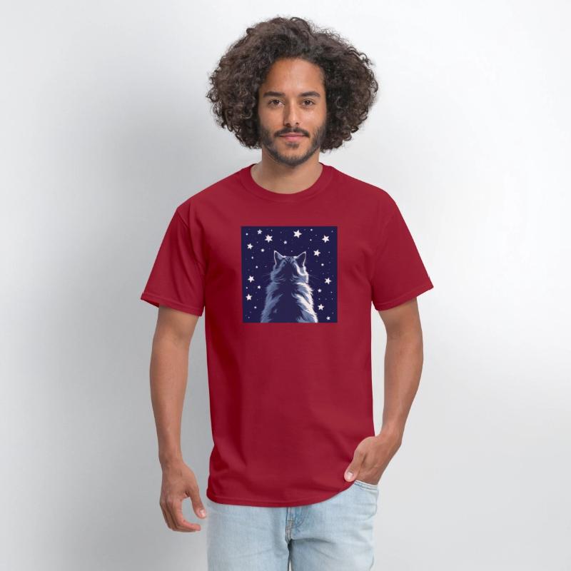 Star Gazer Cat Illustration