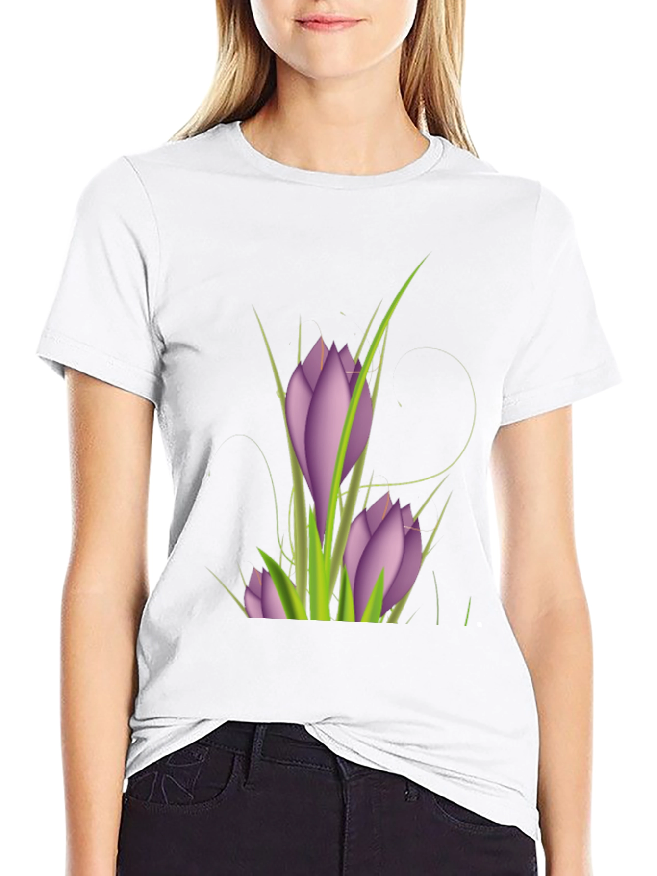 Floral Print Black T-Shirt