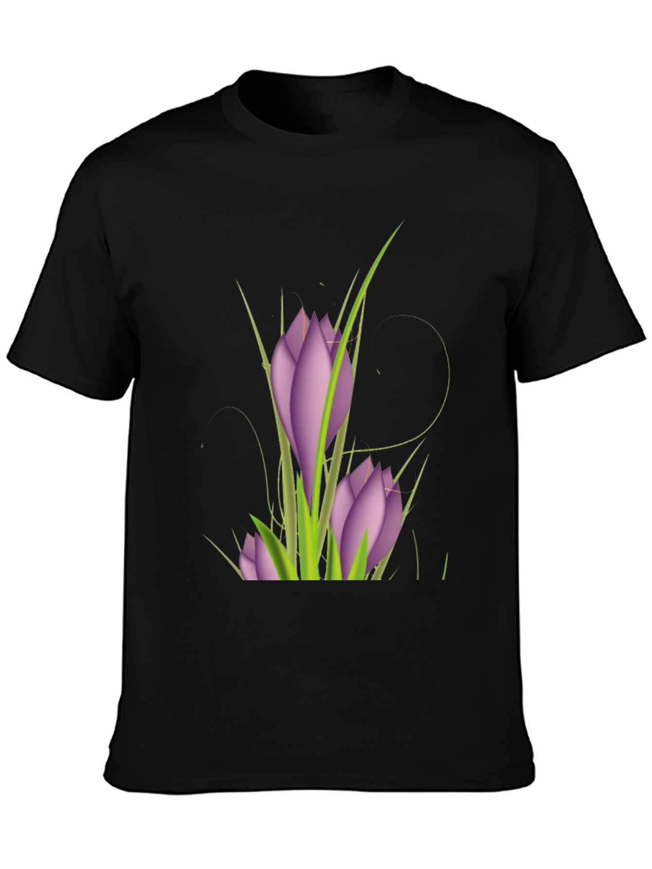Floral Print Black T-Shirt