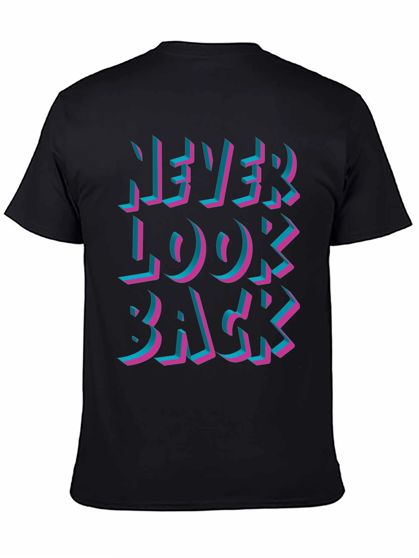 Never Look Back Graphic Black T-Shirt