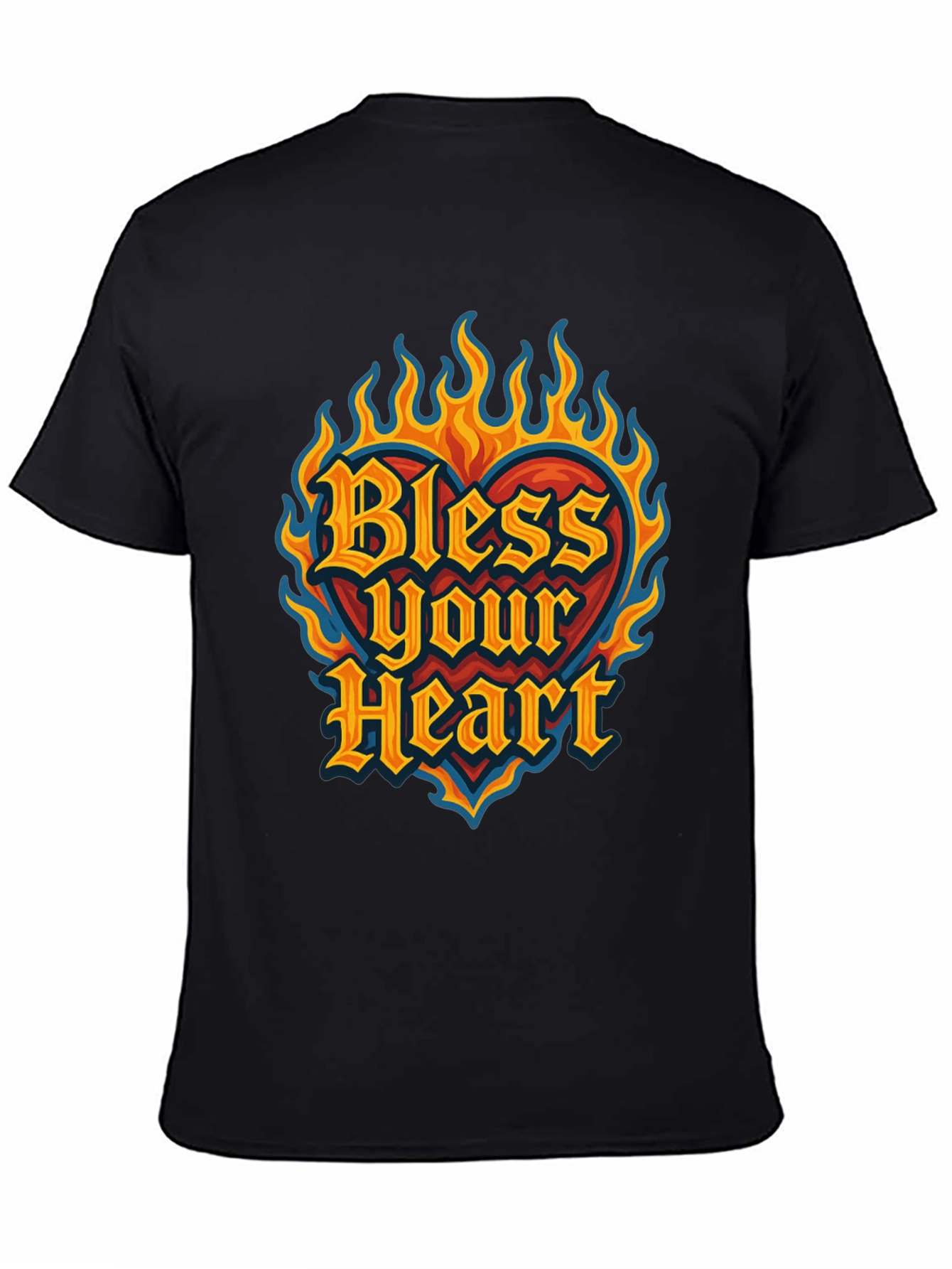 Bless Your Heart Graphic Tee - Flaming Heart Design