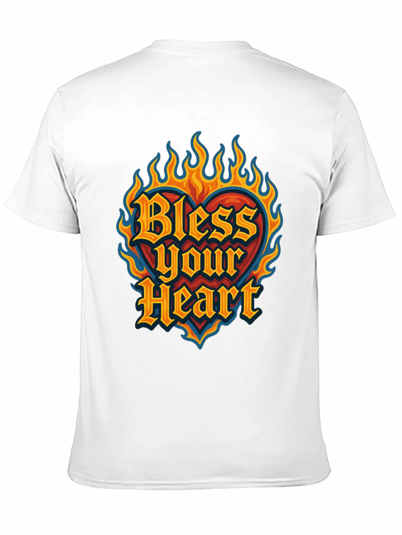 Bless Your Heart Graphic Tee - Flaming Heart Design