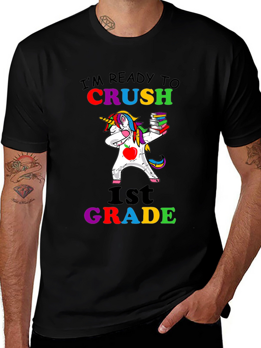 Ready to Crush 1st Grade Kids Unicorn T-Shirt