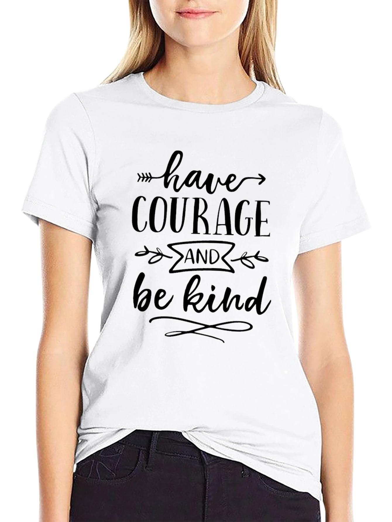 Have Courage and Be Kind Black Graphic Tee
