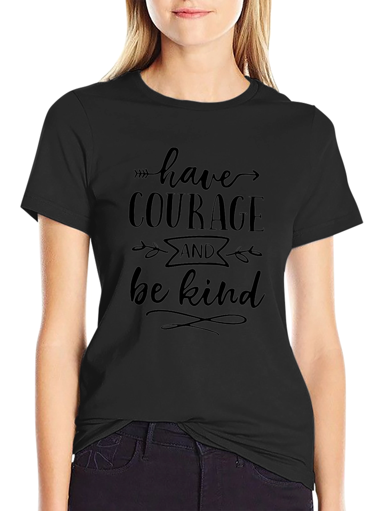 Have Courage and Be Kind Black Graphic Tee
