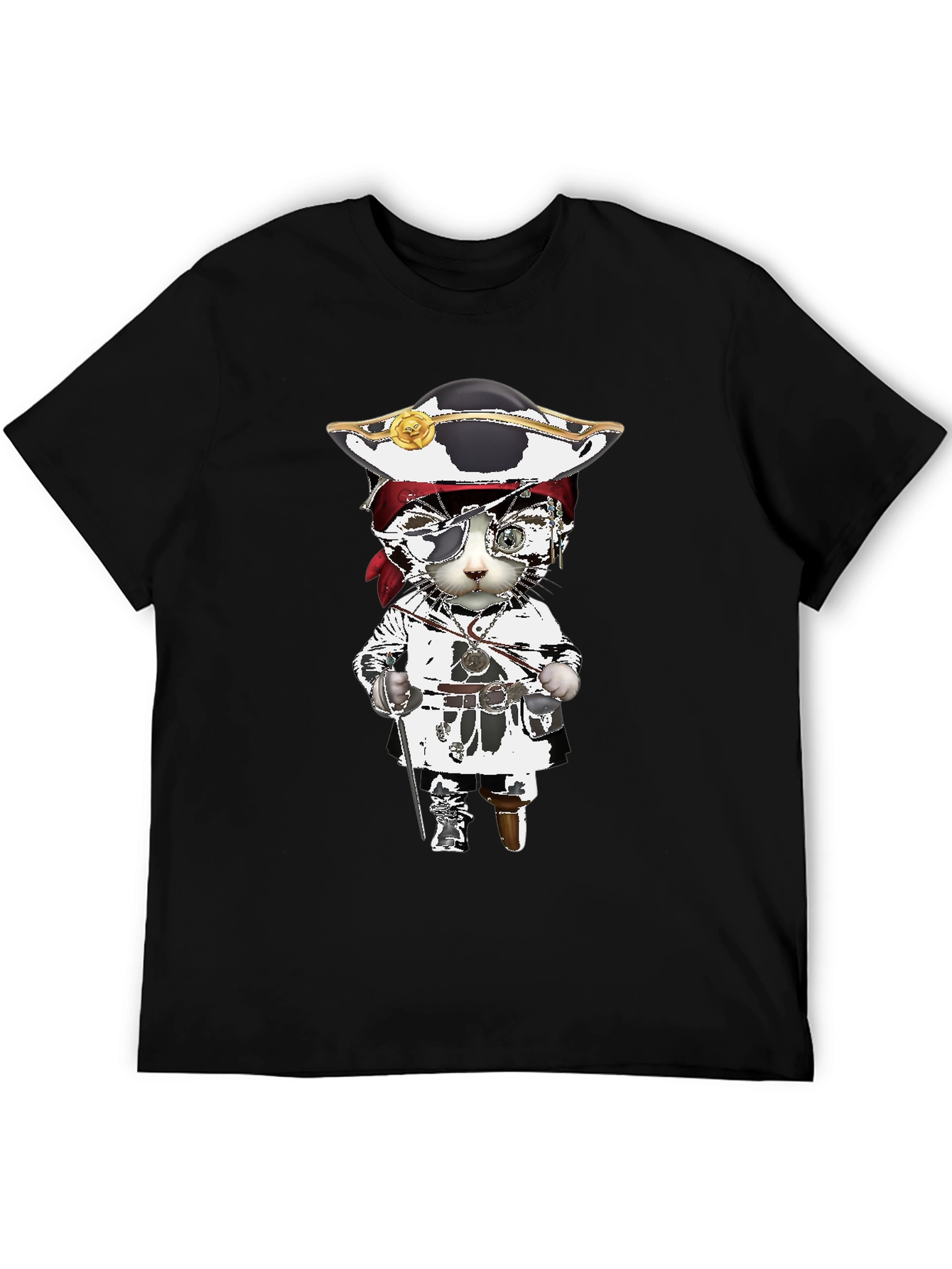 Pirate Cat Graphic T-Shirt