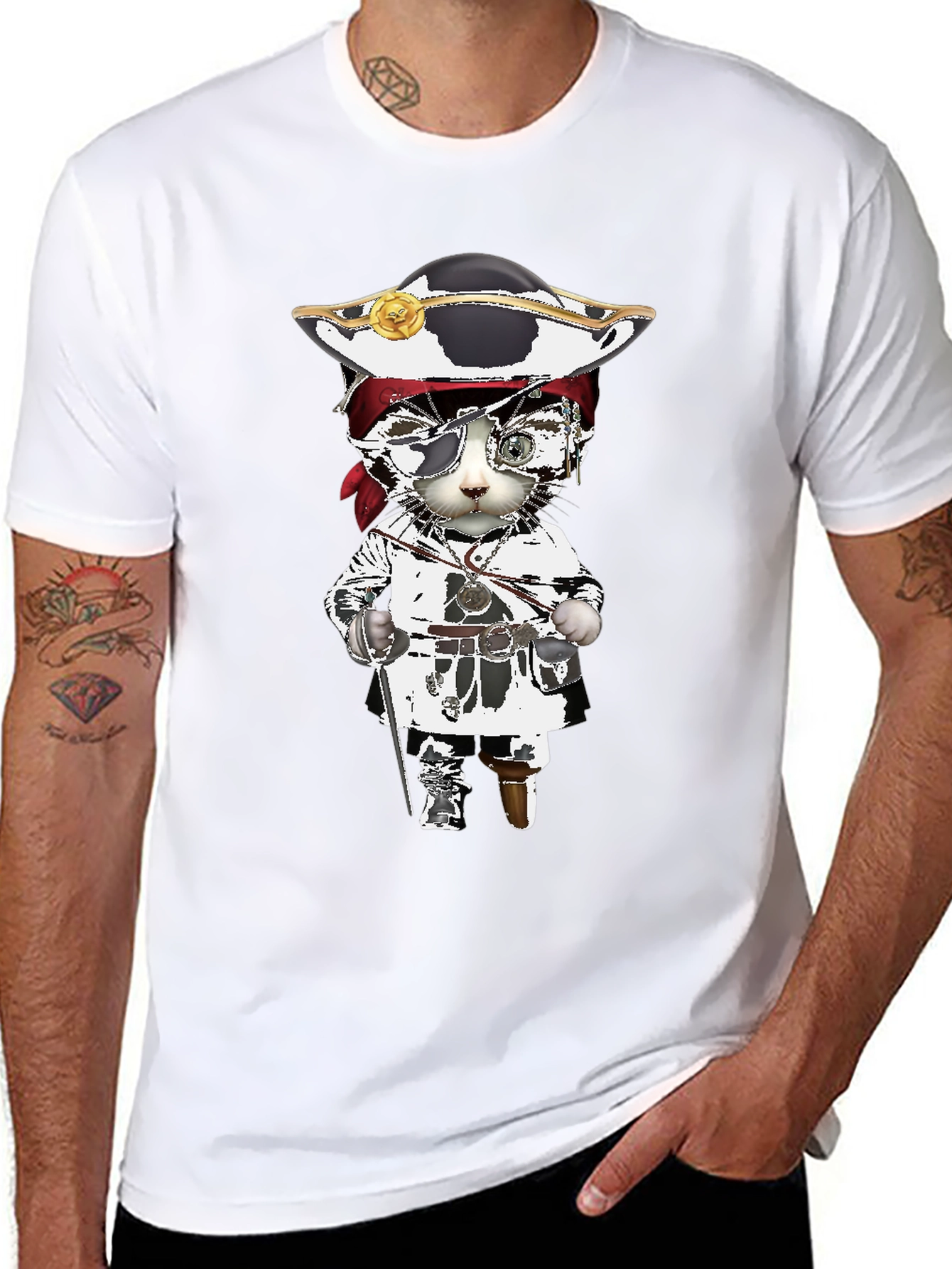 Pirate Cat Graphic T-Shirt
