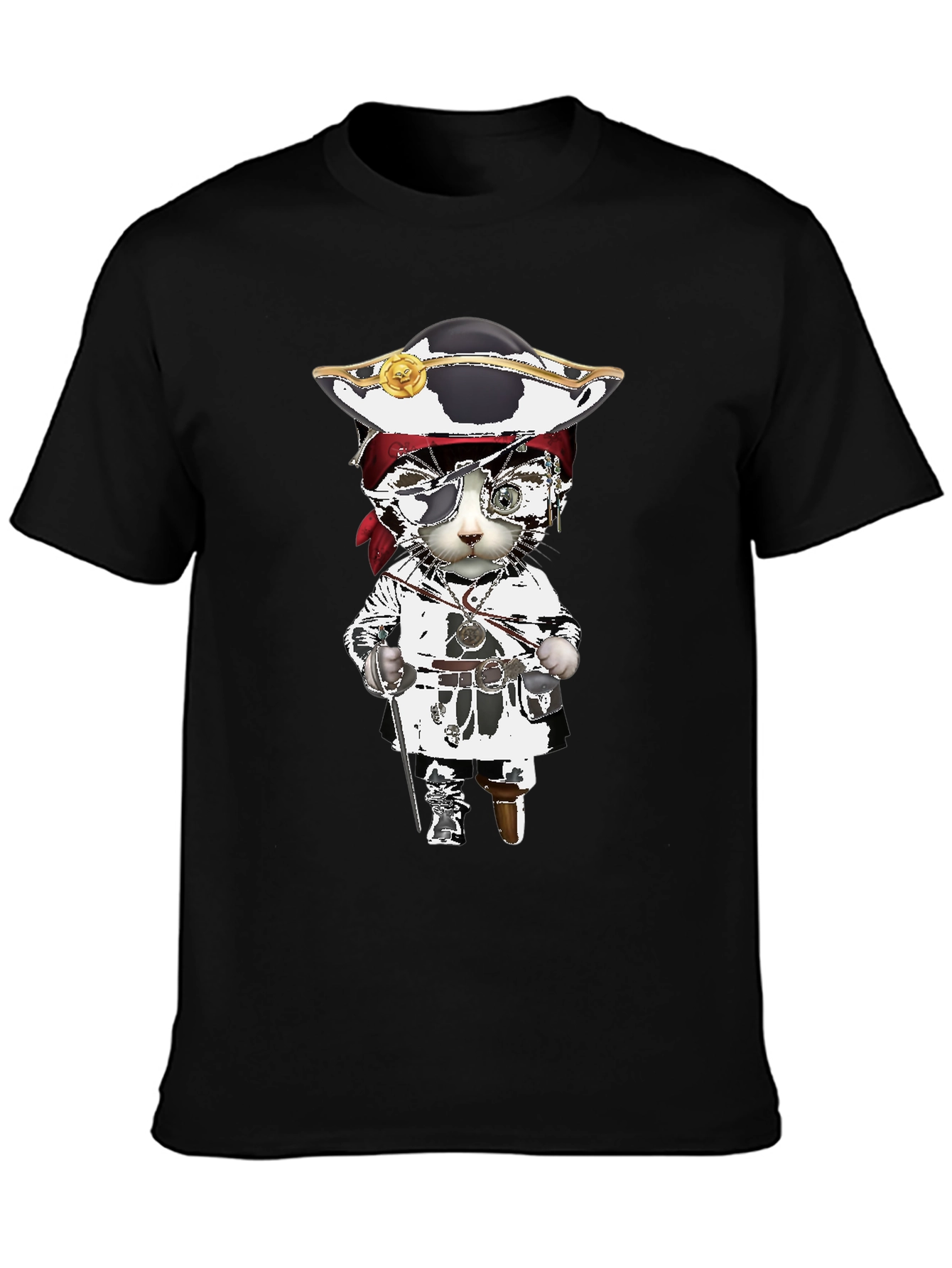 Pirate Cat Graphic T-Shirt
