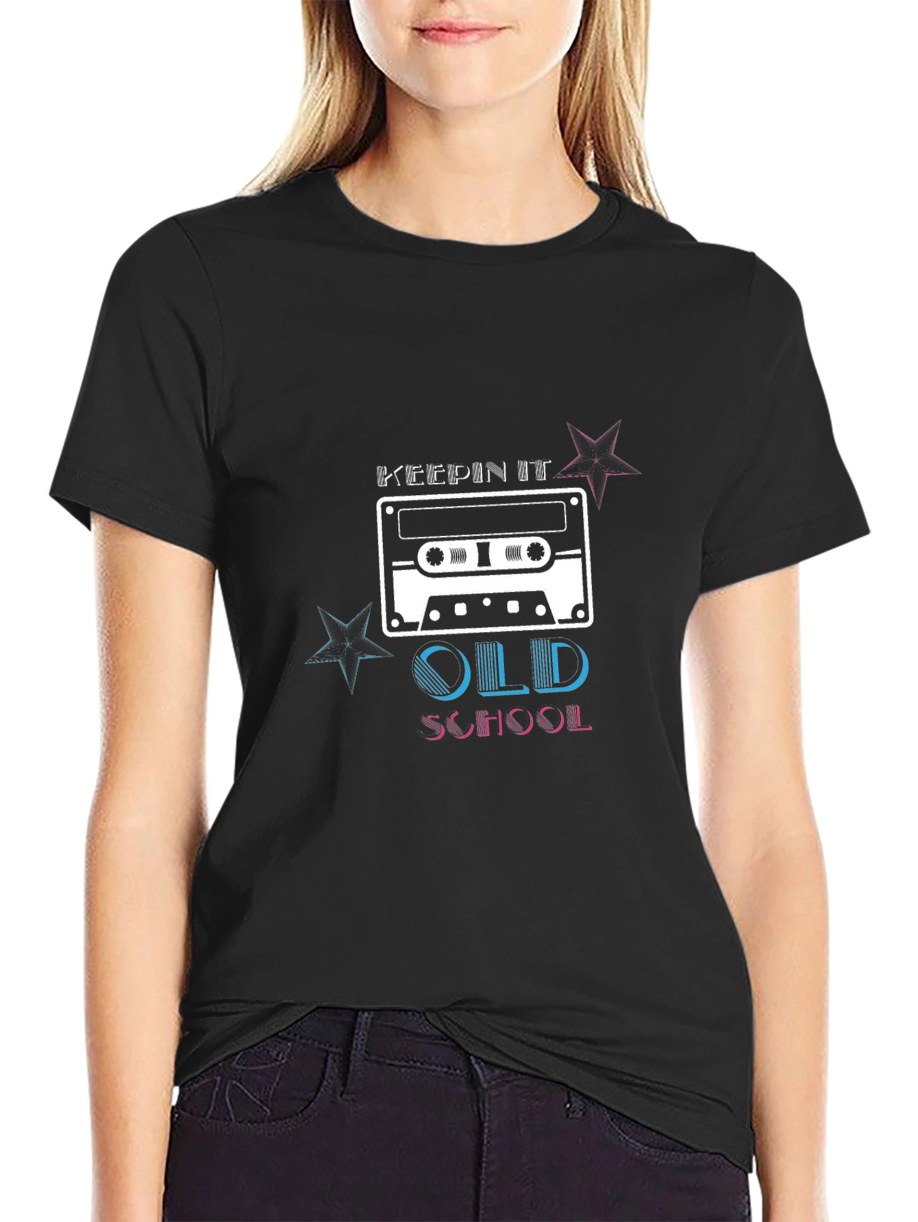 Keepin It Old School Cassette Tape Graphic T-Shirt