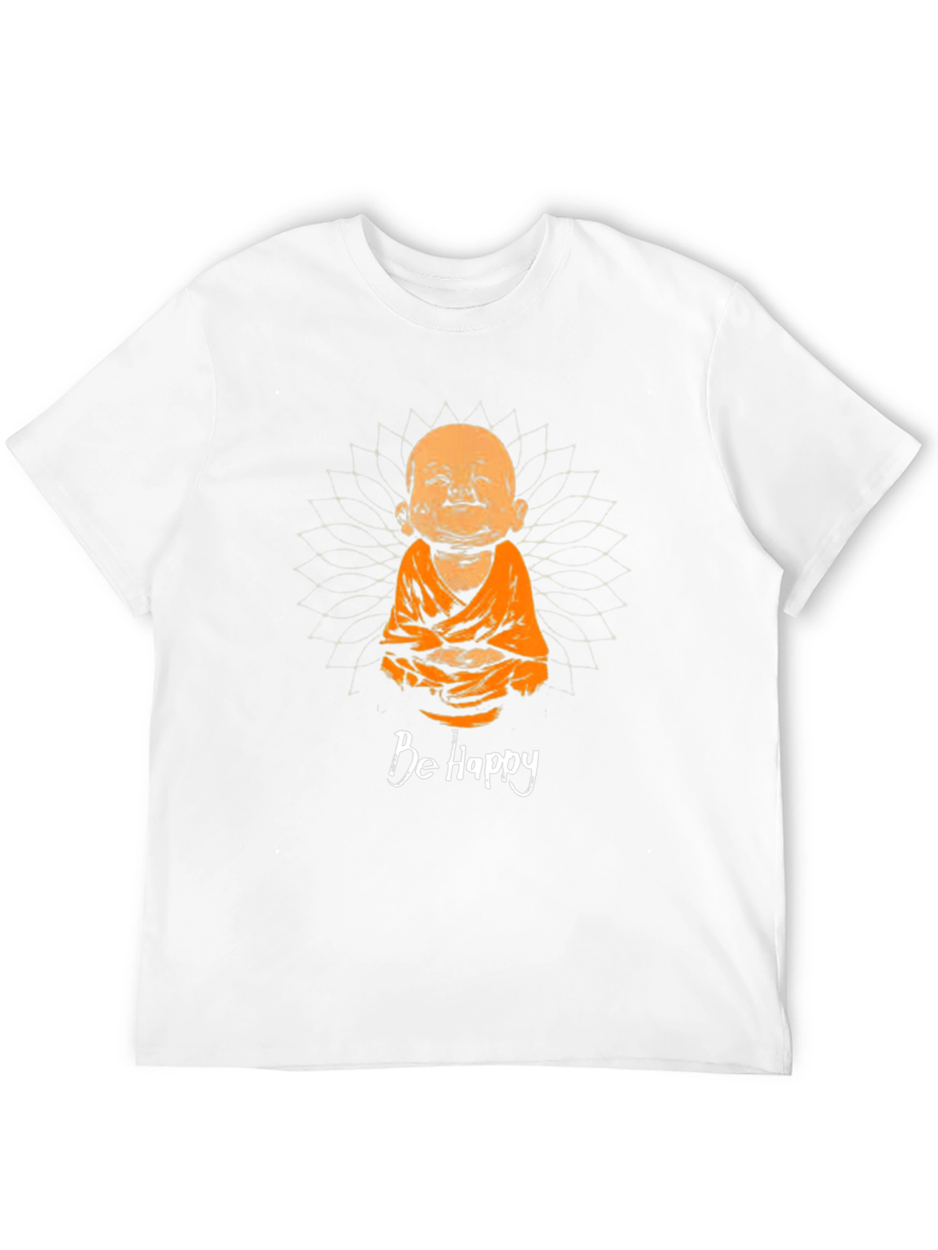 Be Happy Buddha Graphic Tee - Unisex Black T-Shirt
