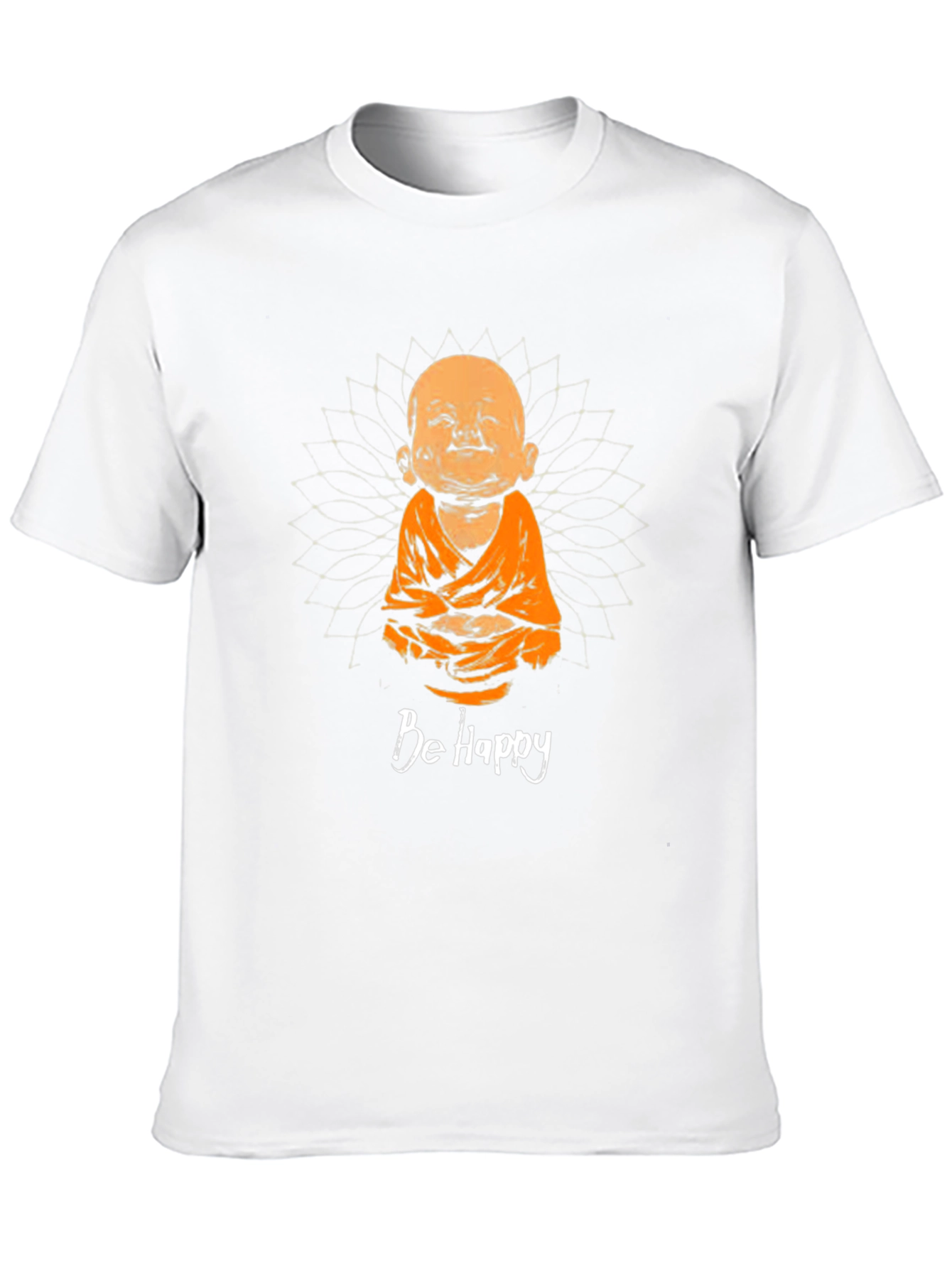 Be Happy Buddha Graphic Tee - Unisex Black T-Shirt