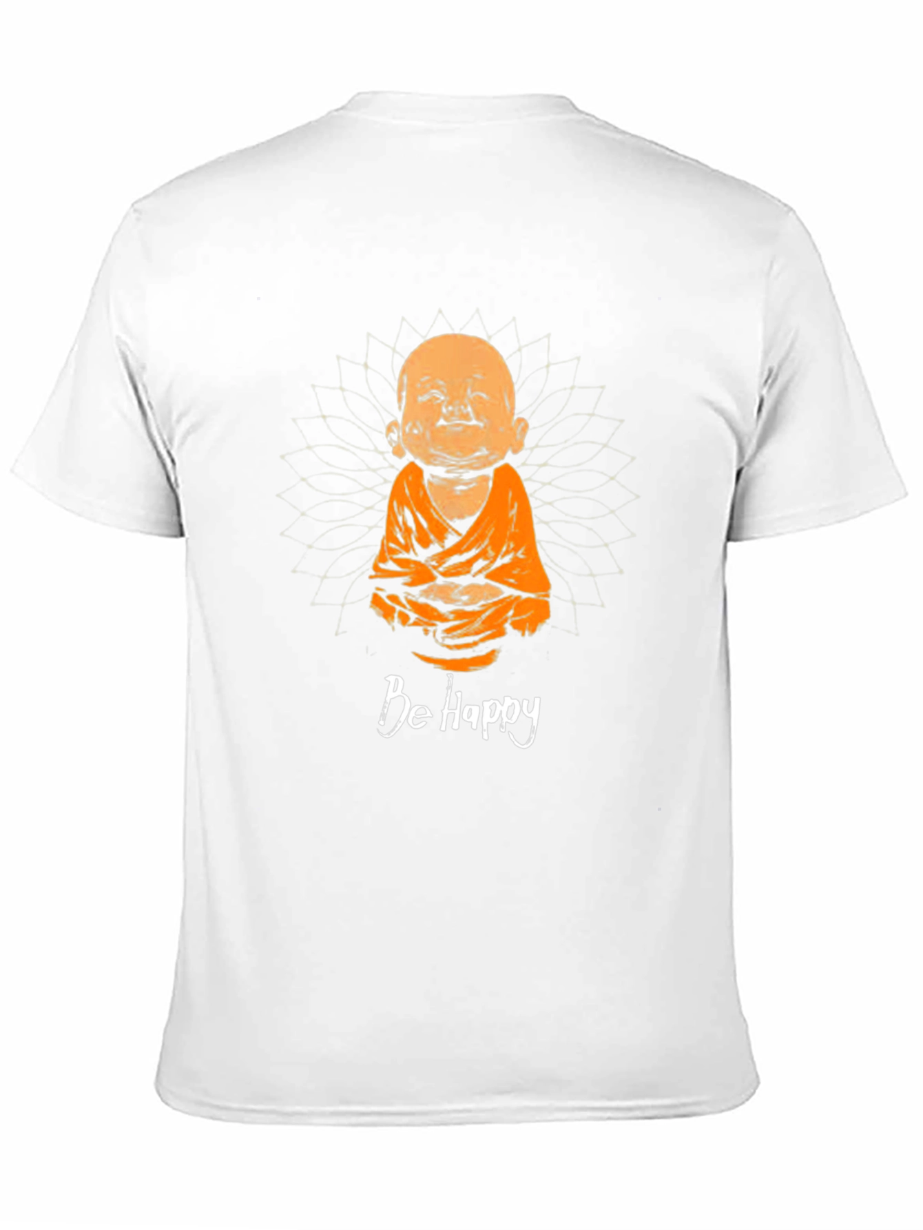 Be Happy Buddha Graphic Tee - Unisex Black T-Shirt